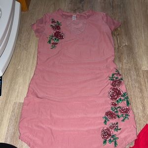 Pink beautiful floral dress